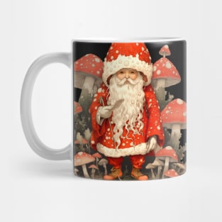 Santa Claus: Santa is the Mushroom (Amanita Muscaria Mushroom) on a dark (Knocked Out) background Mug